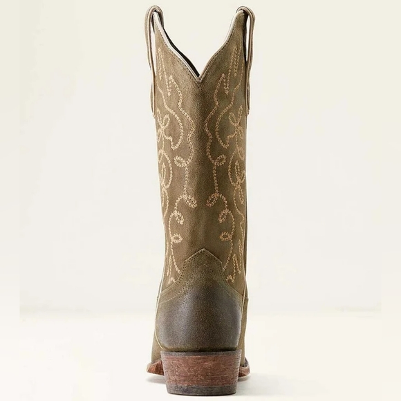 ARIAT Olive Suede Cowboy Boots Size 9.5 Jukebox X Toe - Picture 12 of 14